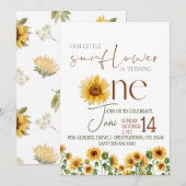 Rustige Zonnebloem waterverf Aannodiging Kaart (Voorkant / Achterkant)