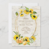 Rustige zonnebloem Waterverf Birch Wedding Kaart (Voorkant)