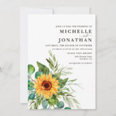 Rustige zonnebloem Weddenschap Uitnodiging tot voo (Voorkant)