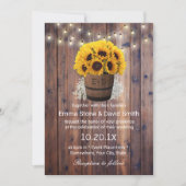 Rustige Zonnebloem Wine Barrel String Lights Weddi Kaart (Voorkant)