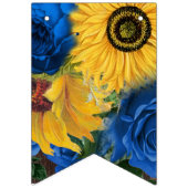 Rustige zonnebloemblauwe Rozen Dessert Table Vlaggetjes (Tweede vlag)