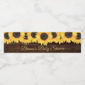 Rustige zonnebloemen Baby shower Waterfles Etiket (Enkel label)