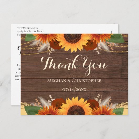 Rustige zonnebloemen Boho Rozen Weddenschap Briefkaart (Voorkant / Achterkant)