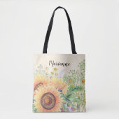 Rustige zonnebloemen | Cadeaucode voor aangepaste Tote Bag (Voorkant)