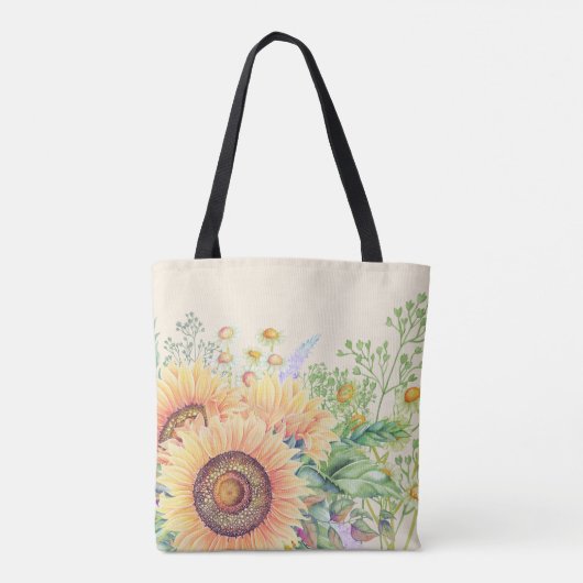 Rustige zonnebloemen | Cadeaucode voor aangepaste Tote Bag (Achterkant)