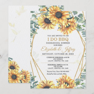 Rustige zonnebloemen die ik doe met BBQ-repetitie Kaart