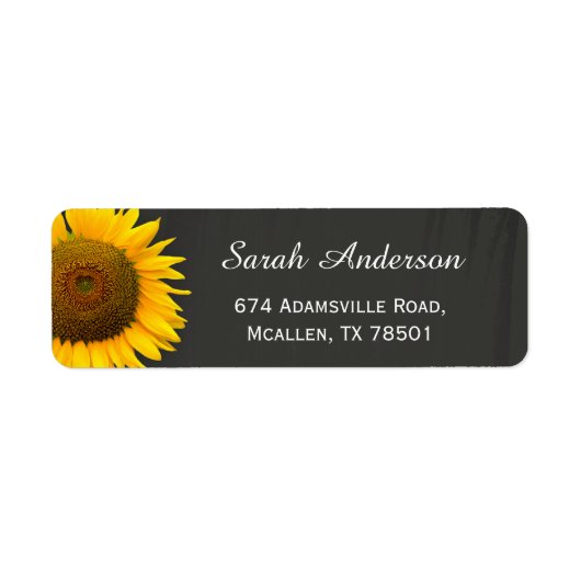 Rustige zonnebloemen Elegant Chalkboard RSVP Antwo Etiket (Voorkant)
