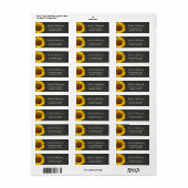 Rustige zonnebloemen Elegant Chalkboard RSVP Antwo Etiket (Full Sheet)