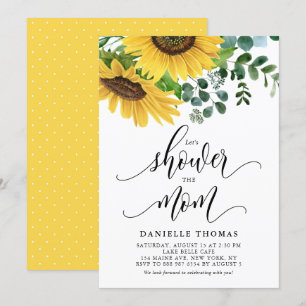 Rustige Zonnebloemen en Eucalyptus Herfst Baby sho Kaart