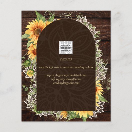 Rustige zonnebloemen en onkruidbestrijding sparen  flyer (Achterkant)