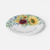 Rustige zonnebloemen en Rozen Papieren Bordje (Gekanteld)