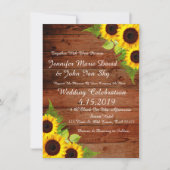 Rustige zonnebloemen Groene bruiloft Kaart (Voorkant)