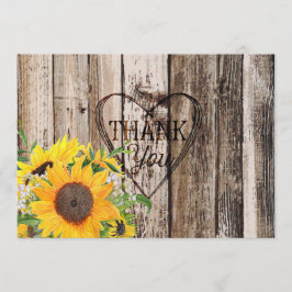 Rustige zonnebloemen Hartelijk dank Bedankkaart