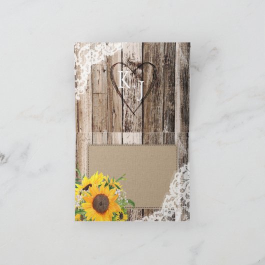 Rustige zonnebloemen Hartelijk dank Bedankkaart (Binnen)