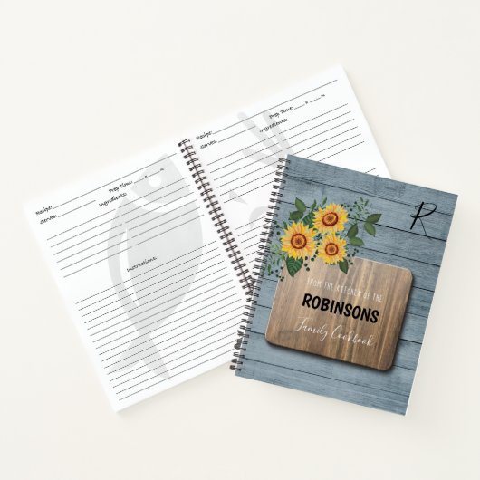 Rustige zonnebloemen Hout | Kookboek op grootmoede Notitieboek (Binnen)