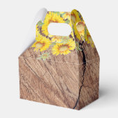 Rustige zonnebloemen Houttextuur Bedankdoosjes (Achterkant)