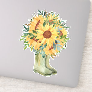 Rustige zonnebloemen & -laarzen sticker