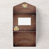 Rustige zonnebloemen lichten eucalyptusfeest all in one uitnodiging (Buitenkant)