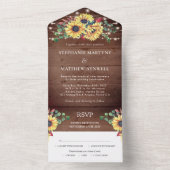 Rustige zonnebloemen lichten eucalyptusfeest all in one uitnodiging (Binnen)