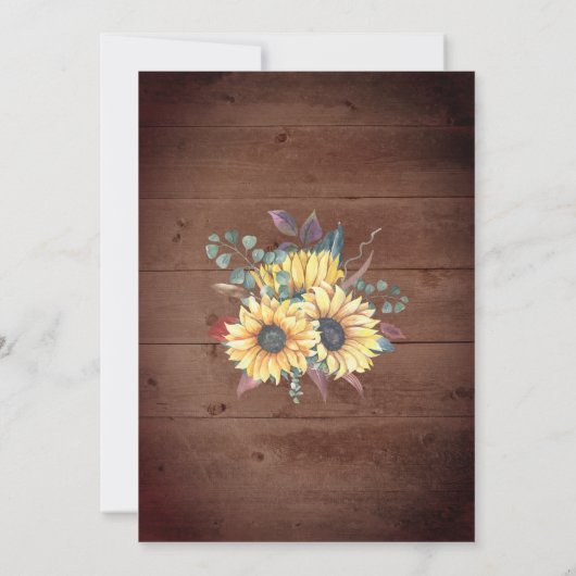 Rustige zonnebloemen lichten eucalyptusfeest kaart (Achterkant)