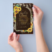 Rustige zonnebloemen Lights Lace Arch Wedding Flyer (Hand)