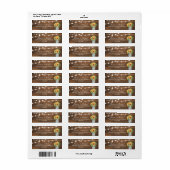 Rustige zonnebloemen Mason Jar String Lights Wood Etiket (Full Sheet)
