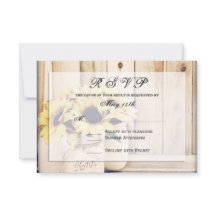 Rustige zonnebloemen Mason Jar Wedding RSVP-kaarte