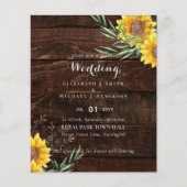 Rustige zonnebloemen Olive Leaves Wedding Invite (Voorkant)