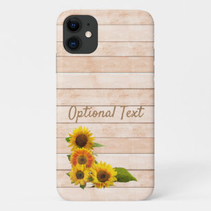 Rustige zonnebloemen op hout iPhone 11 hoesje