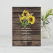 Rustige zonnebloemen QR-code RSVP Landhuwelijk Kaart (Staand voorkant)