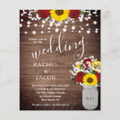 Rustige zonnebloemen Rozen Jar Lights Weddenschap (Voorkant)