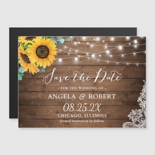 Rustige zonnebloemen sparen de Datum Magnet (Voorkant / Achterkant)