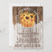 Rustige zonnebloemen Thanksgiving pompoen hout Kaart (Voorkant)