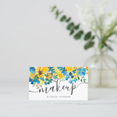 Rustige zonnebloemen waterverf florale scriptmake- visitekaartje (Staand voorkant)