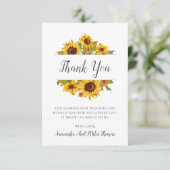 Rustige zonnebloemen Weddenflat Hartelijk dank Bedankkaart (Staand voorkant)