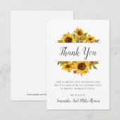 Rustige zonnebloemen Weddenflat Hartelijk dank Bedankkaart (Voorkant / Achterkant)