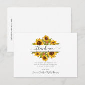 Rustige zonnebloemen Weddenflat Hartelijk dank Bedankkaart (Voorkant / Achterkant)