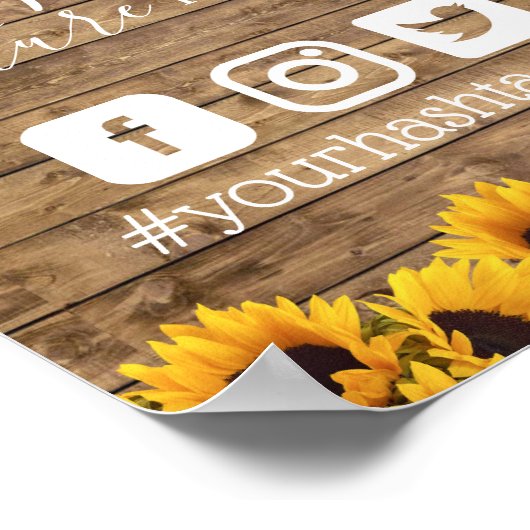 Rustige zonnebloemen Weddenschap sociale media Has Poster (Hoek)