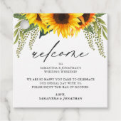 Rustige zonnebloemen Weddenschap Welkomsttas Bedankjes Labels (Voorkant)