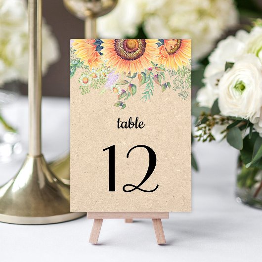 Rustige zonnebloemen Wedstrijktafel Kaarten