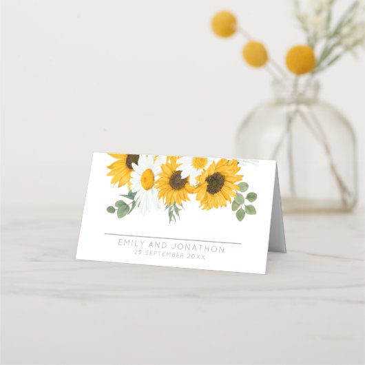 Rustige zonnebloemen Wildbloemen Namen Datum huwel (Voorkant)