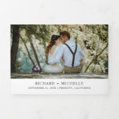 Rustige zonnebloemen Witte pompoen Valle bruiloft Drieluik Uitnodiging (Cover)