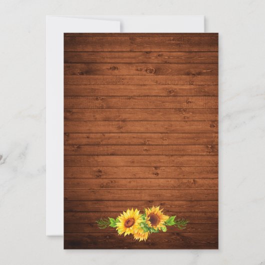 Rustige zonnebloemen, zonnebloempels kaart (Achterkant)