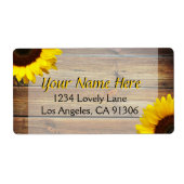 Rustige zonnebloemlabels etiket (Voorkant)