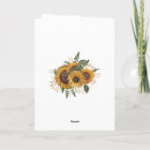 Rustige zonnebloempel bedankkaart (Achterkant)