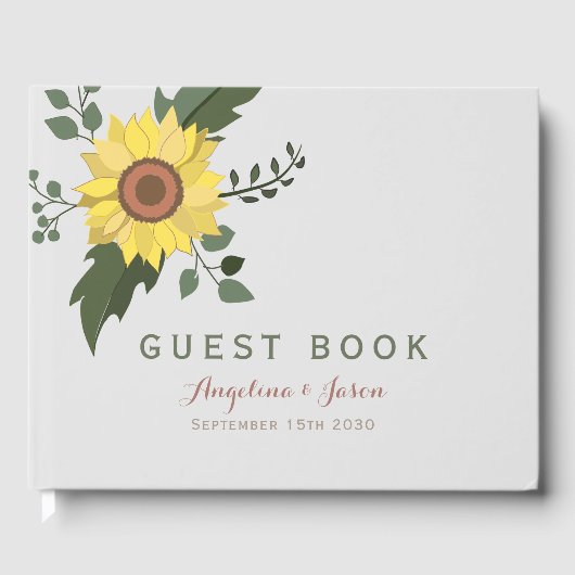 Rustige zonnebloempels gastenboek (Voorkant)