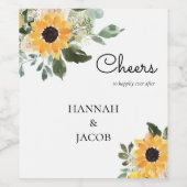 Rustige zonnebloempels voor weddenschappen wijn etiket (Enkel label)