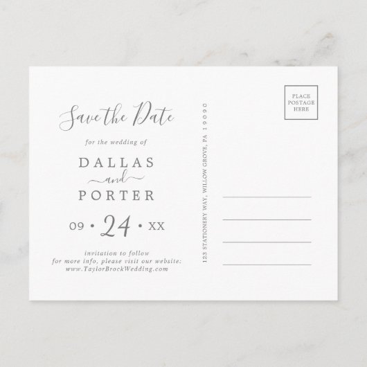 Rustige zonnebloempitten Foto Collage Save the Dat Uitnodiging Briefkaart (Achterkant)