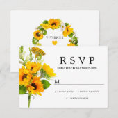 Rustige zonnebloempitten RSVP Kaartje (Voorkant / Achterkant)