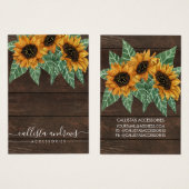 Rustige zonnebloempitten Waterverf Visitekaartje (Voorkant /achterkant)
